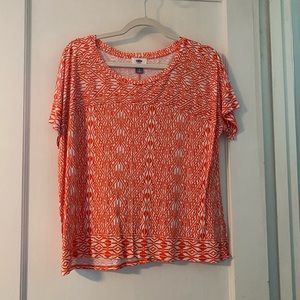 Old Navy orange & white top